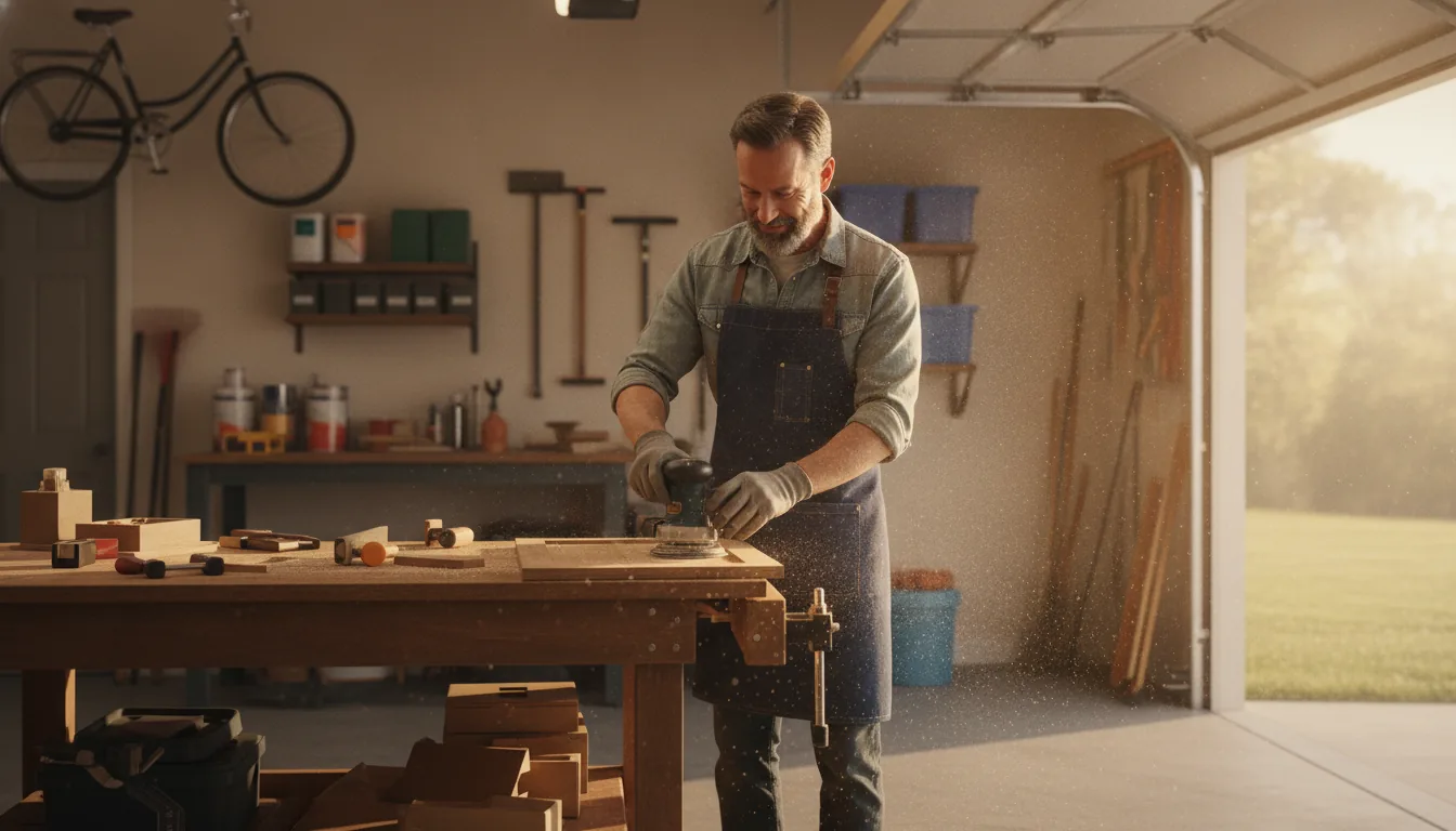 Man back in his woodworking shop after an epidural steroid injection