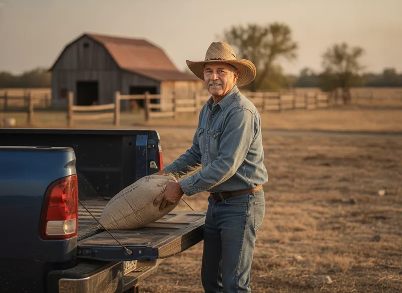 Rancher loading his truck comfortably months after radiofrequency ablation