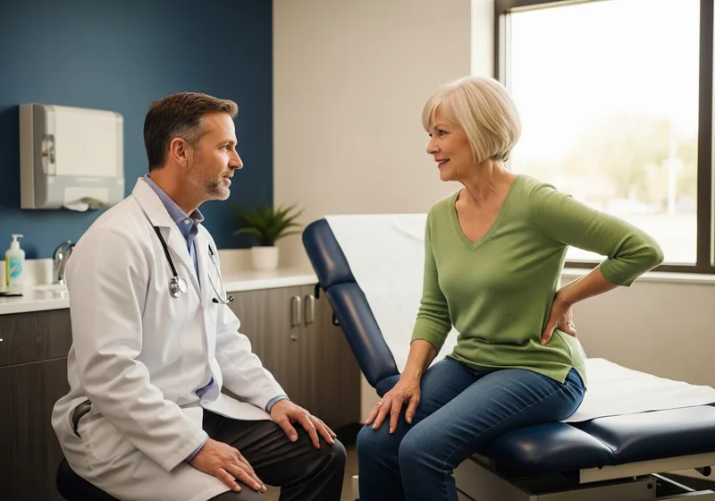 Physician listening carefully as a patient describes her sciatica symptoms