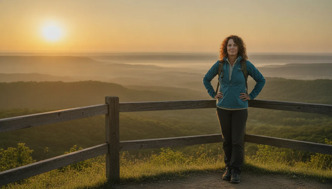Hiker back on the trail at sunrise after spinal cord stimulation